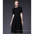 2016 neue Ankunft Frühling europäischen Stil Vintage Black Dress